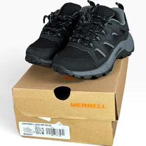 Merrell Hiking Shoes Little Kids Boys 10.5 W Black Low Waterproof Oakcreek NEW